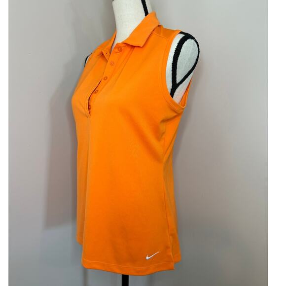 Nike Golf Dri Fit Tops Women's Medium Activewear Polo Tank Orange Sleeveless - Picture 3 of 5